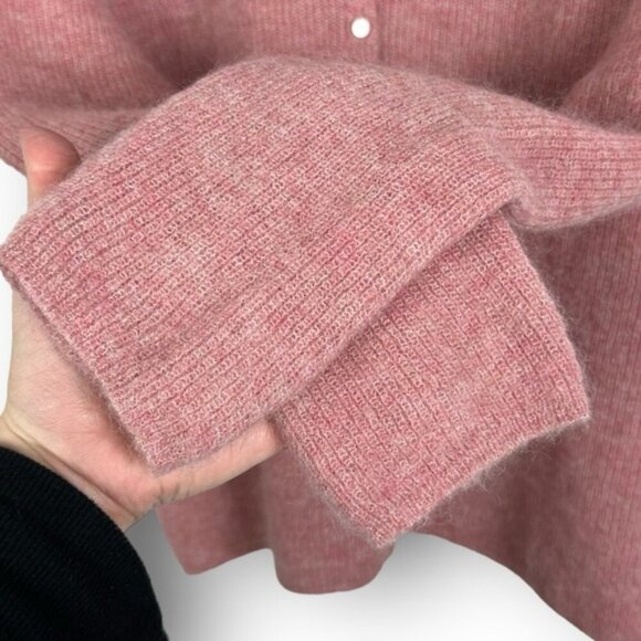 Sezane Gaspard Reversible Sweater Size Small Rosewood Pink Cardigan Knit Mohair - Picture 10 of 13